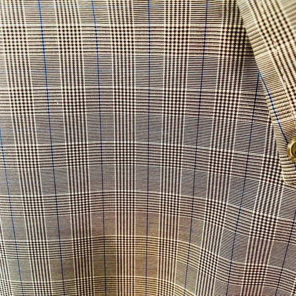 Jos. A. Bank Traveler long sleeve button down shirt houndstooth SZ M gray white - Picture 5 of 9